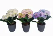 3 Colour Hydrangea Artificial Flower Pot Bouquet Wedding Home Decor Party 36cm