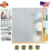 Static Cling Window Film - Decorative Rain Silk UV Protection 35.4 x 157.4 Inch