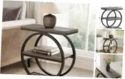 End Table, 3-Tier Side Table, Slim Sofa Side Table for Living Room, Tall