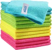Microfiber Cleaning Cloth,12 Pack Cleaning Rag,Cleaning Towels with 4 Color Asso