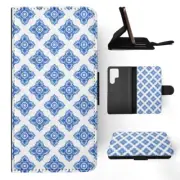 FLIP CASE FOR SAMSUNG GALAXY|BLUE MEDITERRANEAN PATTERN #4