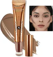 Contour Stick with Cushion Applicator,Liquid Contour Wand,Cream Contour Smooth,B