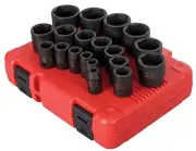 Sunex Tools 2640, 1/2 Inch Drive Impact Socket Set, 19-Piece, Sae, 3/8