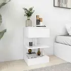 NNEVL Bedside Cabinet White 40x35x65 cm Chipboard