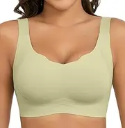 [Xcutting] Scalloped Wirefree Bras for Women Full Coverage No Underwire Everyday Bras Comfortable Wireless Padded Bras Seamless