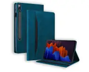 Case for Samsung Galaxy Tab S7 (SM-T870/T875/T876B) Cover with Card Holder & Multi-Angle Stand -Blue