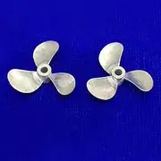 QONXIX 1Pair 3-Blade Propeller 4mm Shaft Hole Paddle Forward Reverse Props, for RC Boat Simulation Sailing Ship D28/D32mm Zinc Alloy RC Boat Propellers (Color : 1pair 32x4mm)