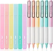 Mr. Pen- Aesthetic Highlighters and Gel Pens, 12 Pack, Pastel Colors, Bible No Bleed, Black Ink, Highlighter for Bibles
