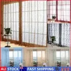 Floral Tulle Curtains Decorative Articles Gauze Curtain for Living Room Kitchen