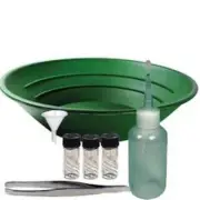 Sluice Monkey 10" Green Pan, 3oz Sniffer, 3 Glass Vials, Funnel, Tweezer
