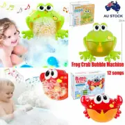 Baby Kids Bubble Frog Crab Automatic Shower Machine Blower Maker Bath Music Toy