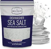 Sea Salt Superstore Dishwasher Salt - All-Natural Water Softener Salt for a Clean Finish - Compatible with Bosch, Miele, Thermador, Whirlpool Dishwashers and More - Food-Grade Coarse Sea Salt (30 oz Bag) -