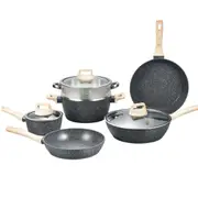 12pcs Maifan Stone Cookware Set Nonstick Steamer Fryer Stew Pot for Home Cooking