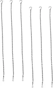 Totority 6pcs Heavy Duty Hanging Basket Chains for Flowerpots Birdcages Sturdy Chains with Hooks Durable Simple Design for Outdoor Indoor Display