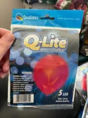 Qualatex Latex Balloons 5 ct 10" Q-Lite LED Red New!!!