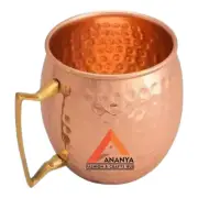 100% Pure Solid Copper Moscow Mule Copper Mug Cup Gift Set With Hammered Finish