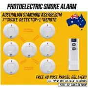 7Pack 10-Year Battery Wireless Interconnected Photoelectric Smoke Alarm + Remote