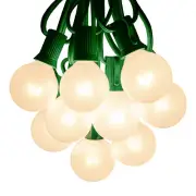 G40 Frosted String Lights for Christmas Tree Yard - Green Wire - 25’, 50’, 100’