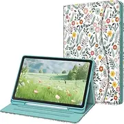 [FINTIE] Case for Samsung Galaxy Tab S6 Lite 10.4 Inch 2024/2022/2020 with S Pen Holder, Multi-Angle Viewing Soft TPU Back Cover with Pocket Auto Wake/Sleep, Spring Bloom