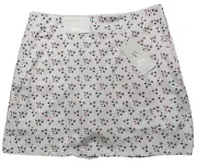 LADY HAGEN AMERICANA Women Size 8 SPARKLERS GEO AOP White 17" Wrap Skort NEW