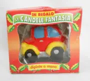 Negroni In Regalo Le Candele Fantasia Dipinte a Mano 3" Vtg Toy Car Candle
