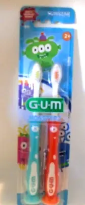 Sunstar - 901 Gum Monsterz Kids Toothbrushes 2 Soft 1 Red 1 Blue FREE SHIPPING!