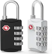 TSA Luggage Locks, Diyife 4-Digit Combination Padlocks, [Updated Version] [2 Packs] Security Suitcase Locks, Code Lock for Travel Suitcase, Luggage, Bag, Case, Backpack etc. (Black&Silver)