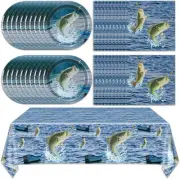 Gone Fishing Party Decorations Fishing Tableware Set Gone Fishin' Plates Napkins