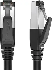 KabelDirekt – 1m – Cat 8 Ethernet, Patch & Network Cable (Cat 8.1, 40Gbit/s, for Maximum Network/Internet Speed, Double S/FTP Shielding, RJ45 Plug, Black)