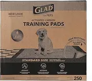 Glad for Pets Black Charcoal Puppy Pads, All-in-One | Puppy Potty Training Pads That Absorb & NEUTRALIZE Urine Instantly | Puppy Pee Pads Value Pack, 23" x 23" - 250 Count