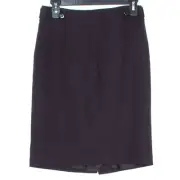 NWT Ann Taylor Womens Skirt Pencil Wool Blend Fine Italian Fabric Purple 2 AT