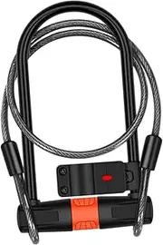 NULYLU Steel Cable Key Anti-Theft U-Shaped Lock Chain Lock Full Solid Steel Mountain Bike Accessory