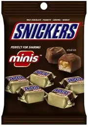 SNICKERS Minis Size Chocolate Candy Bars 4.4-Ounce Bag [Pack of 12]