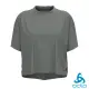 【ODLO】女 ACTIVE 365 混天絲短袖T-SHIRT 黑麻花(瑜珈 運動 室內運動 前短後長 環保材質)