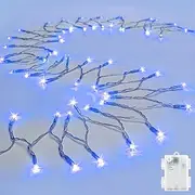 cshare String Lights Outdoor Waterproof 9.8ft 30 LED, Blue Fairy Lights Battery Operated with Timer Clear Wire for Indoor & Outdoor Christmas Halloween Decorations Garland Party Garden