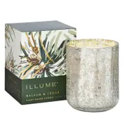 Illume Balsam & Cedar Small Crackle Glass Candle, 8.3 oz.