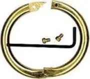 Bull Nose Ring Brass Dairy Beef Cattle Medium 3" w/Screws Show Milking Cows