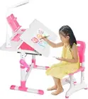 Kids Table and Chair Set for Ages 4-12, Height Adjustable Children'S Study Stati