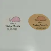 Kraft White Paper Labels Girls Baby Shower Elephant Party Favor Bag Gift Sticker