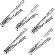 6 Pcs Mini Ice Mini for Food - Sweet Tongs for Pick Mix - Small Portable Tongs for Food, Sweets, Bread, Cake, Appetizers, Tea, Coffee, Kitchen, Wedding Party