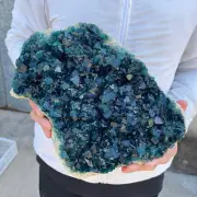 12.1lb NATURAL Green Cube FLUORITE Quartz Crystal Cluster Mineral Specimen