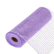 10 Inch Glitter Poly Burlap Mesh for Wreath Mesh Ribbon 10 Yard Light Purple