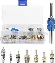 40PCS AC Valve Core Kit,AC Valve Kit,Car Accessories Car Air Conditioner Valve Core, A/C R12 R134a Refrigeration Tire Valve Stem Cores with Remover Tool Assortment Kit for Most Cars