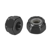 15Pcs #10-32 Nylon Insert Hex Lock Nuts, Carbon Steel Hex Stop Nut, Black&Blue