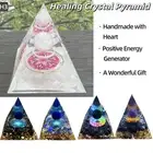 Crystal Stone Ornaments Pyramid Energy Healing Large Chakra Orgonite Decor Gifts