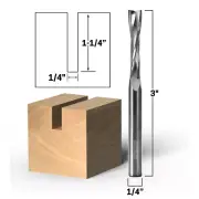 1/4" Dia Low Helix Upcut End Mill CNC Router Bit - 1/4" Shank - Yonico 35215-SC