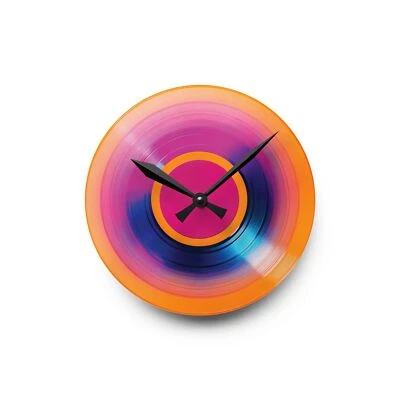 AvalgArt Wall Clock – Vibrant Rainbow Swirl Design, Silent Quartz, 2 Round Sizes