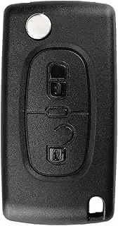 FLJKCT Car Key Shell 2 Buttons Remote Flip Folding Key Shell Case No Groove,for Peugeot 207 307 308 407 807