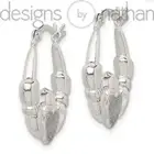 Designs by Nathan | 925 Sterling Silver and Laser-Cut Claddagh Hoop Earrings