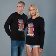 Harley Quinn Acrylic Storke Portrait Unisex Birds of Prey Sweatshirt - Black